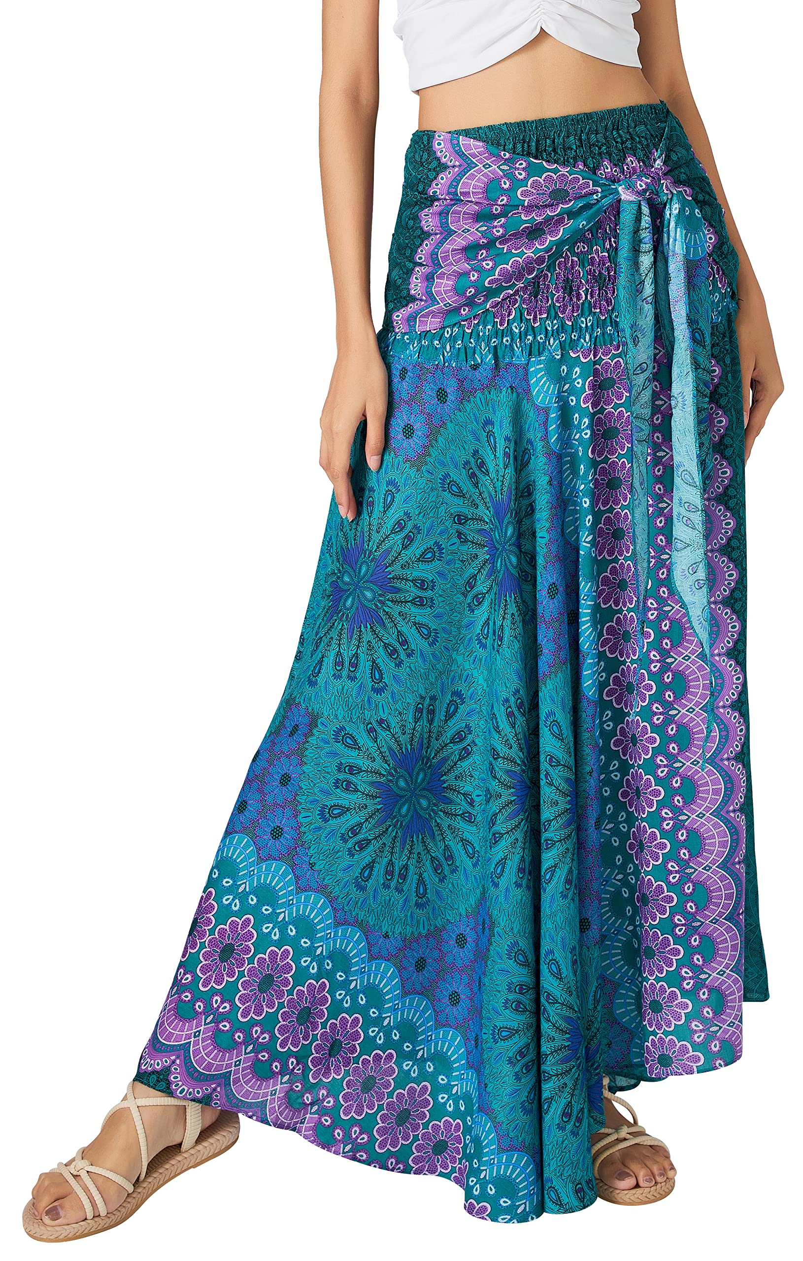 Joob Joob Long Boho Skirts for Women - Bohemian Hippie Maxi Summer Skirt