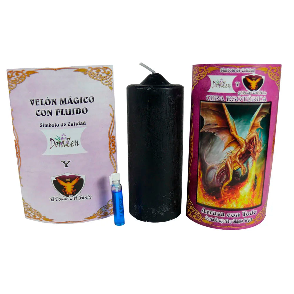 Dorazen Magic Candle with Everything - Powerful Ritual for Cutting Witchcraft and Magic Black Esoteric Candle
