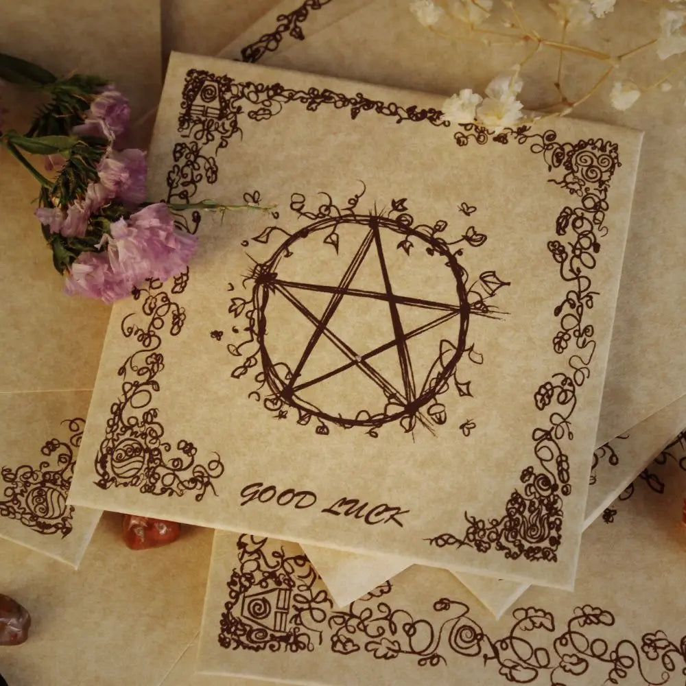 12pcs/set Divination Writing Paper Parchment Blank Papers for Postcard Witchcraft Pagan Wicca Magic Spirit Meditate Ritual Use