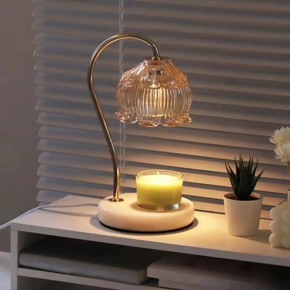 Fragrance Candle Warmer Lamp Dimmable Electric Candle Warmer with Timer Fragrance Lamp for Wax Melts Plug Play Scented Candle