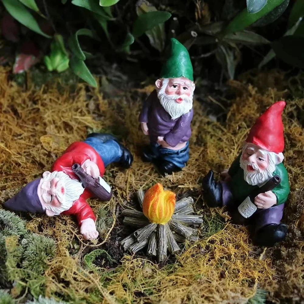 Collectible Garden Gnomes with Accessories - Resin Miniature for Halloween, Home Decoration, Fairy Garden Ornament