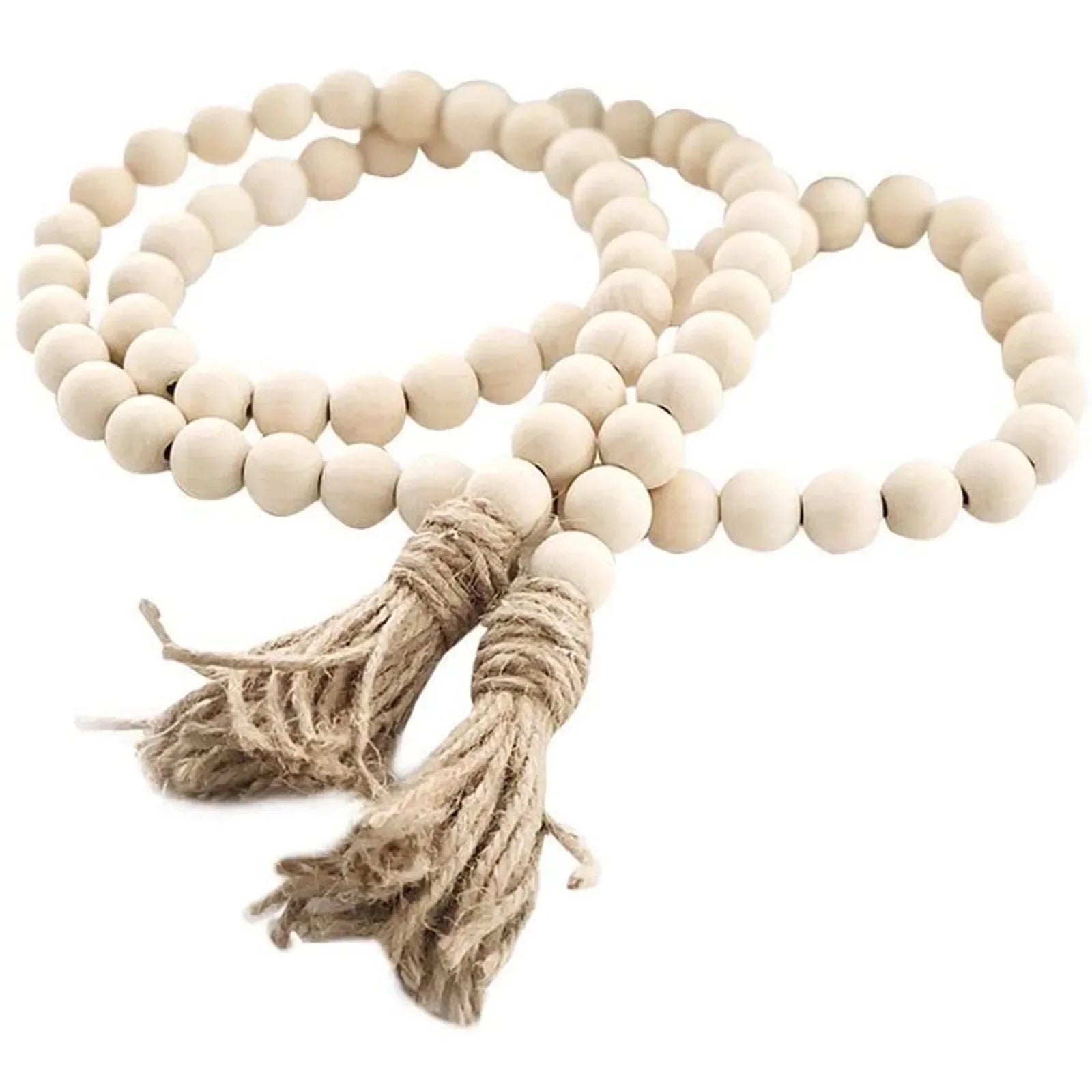 Bohemian Style Tassel Natural Wood Bead Garland Large Wall Hanging Decoration