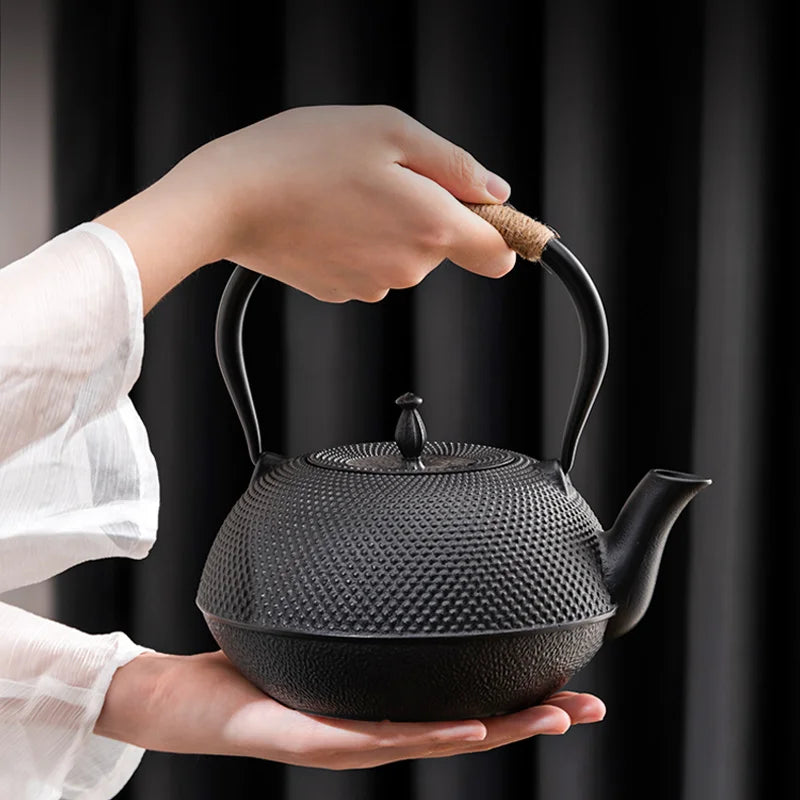 GIANXI Cast Iron Tea Kettle Overstove Tea Kettle Filter Tea Kettle Chinese Kung Fu Open Fire Boiling Water Teapot Tea Set