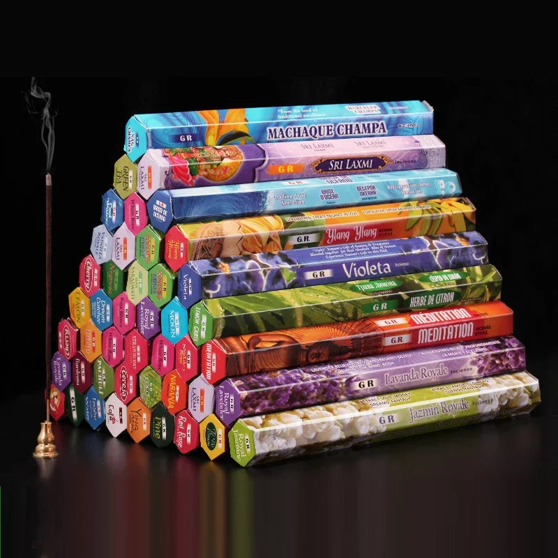 YXYMCF COCO 20 Sticks Indian Incense Palo Santo Lavender Strawberry Jasmine Household Bedroom Aromatic Tibetan Line Aromatherapy