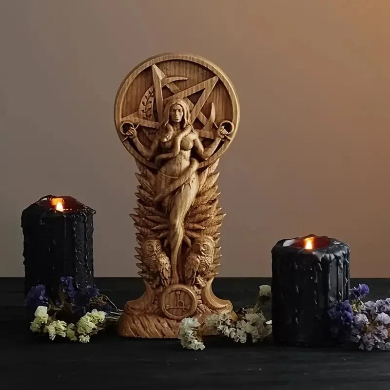 Pagan Altar Goddess of Wisdom Sculpture Sumerian Witchcraft Female Woman Witch Snake Home Decoration Ornaments Goddess Statue
