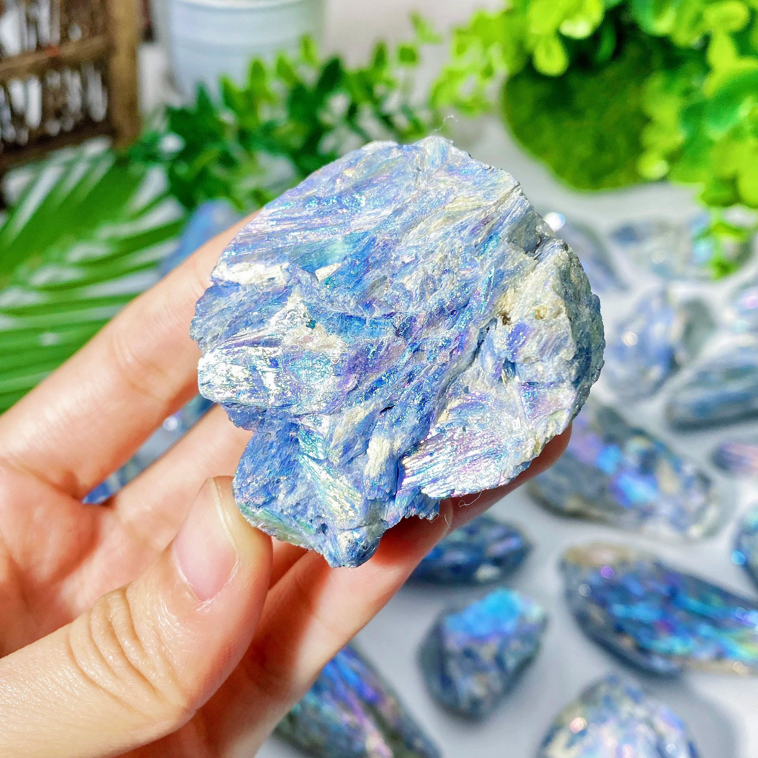 1PC High Quality Aura Blue Kyanite Raw Stone Natural Crystal Raw Stone,Gemstone Jewelry,Glitter, Healing crystal, Birthday gift