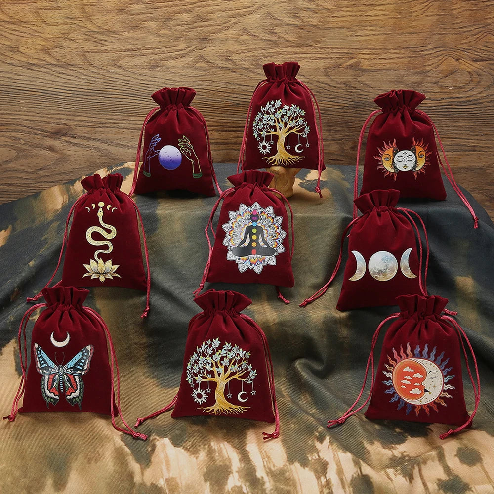 1pc Velvet Drawstring Tarot Card Storage Bag,Jewelry,Cosmetic,Travel Gift Bag, for Holding Healing Crystals, Witchcraft Supplies