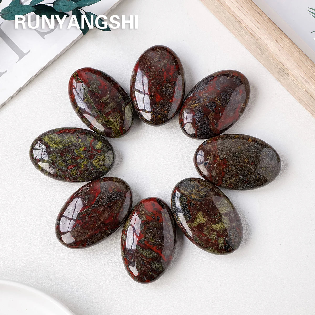 1PC Natural Crystal Healing Gem Dragon Blood Stone Palm Stone Reiki Mineral Room Decor Home Decoration