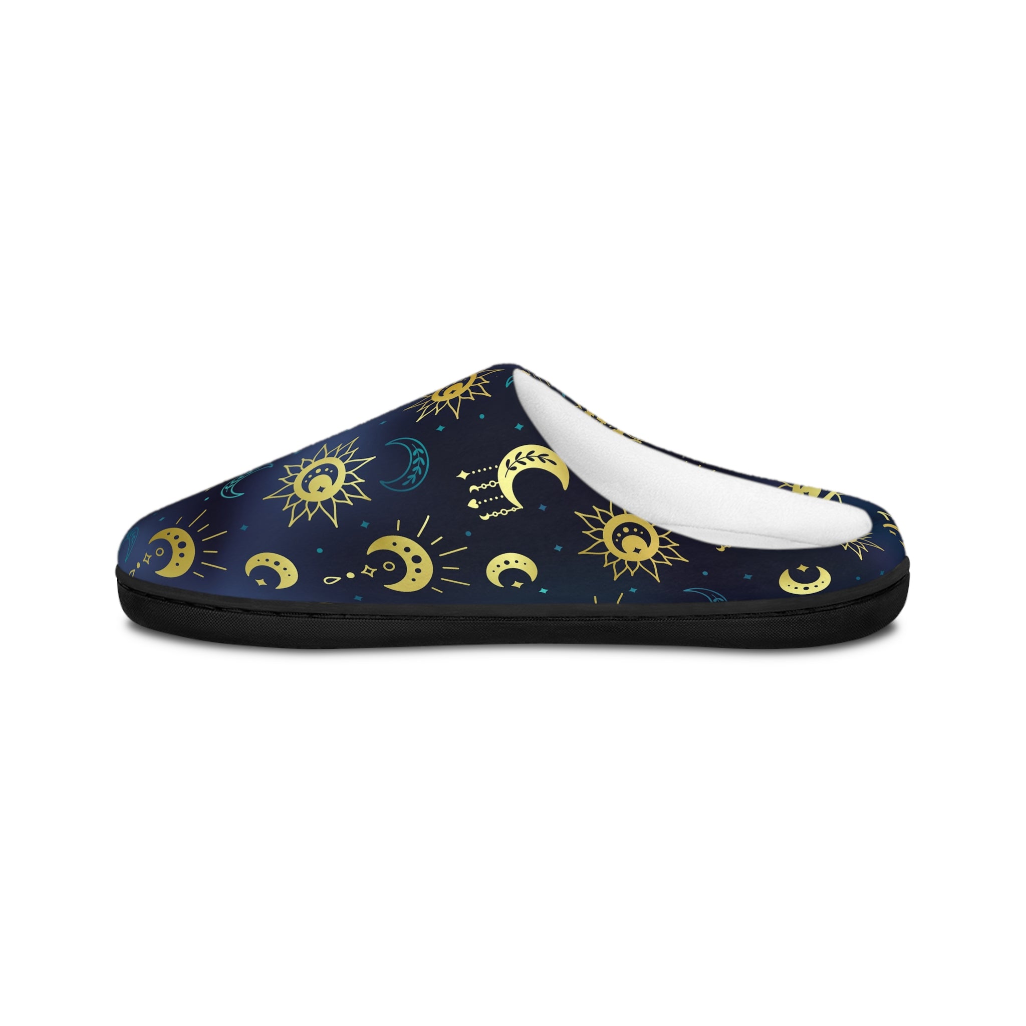 Bohemian Moon Women's Indoor Slippers — Cozy Night Sky Pattern