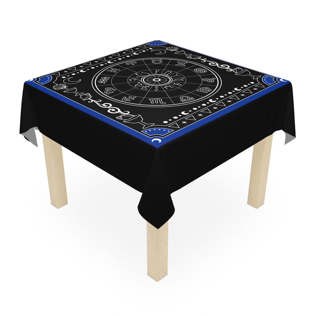 Decorative bandana with astrological symbols on a black background