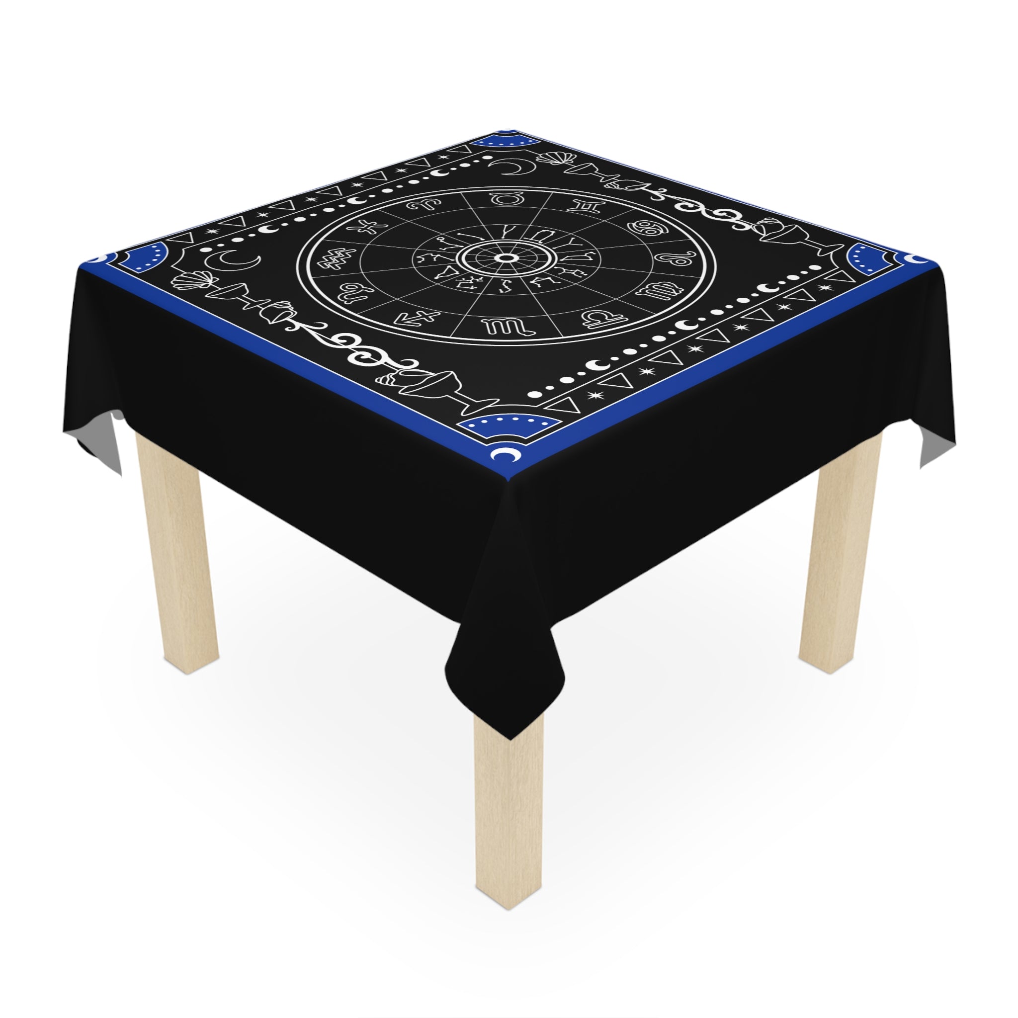Decorative bandana with astrological symbols on a black background