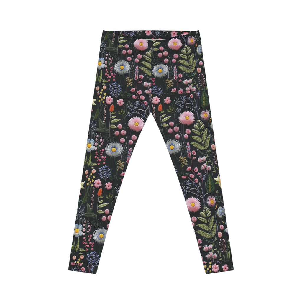 Floral patterned leggings on a white background