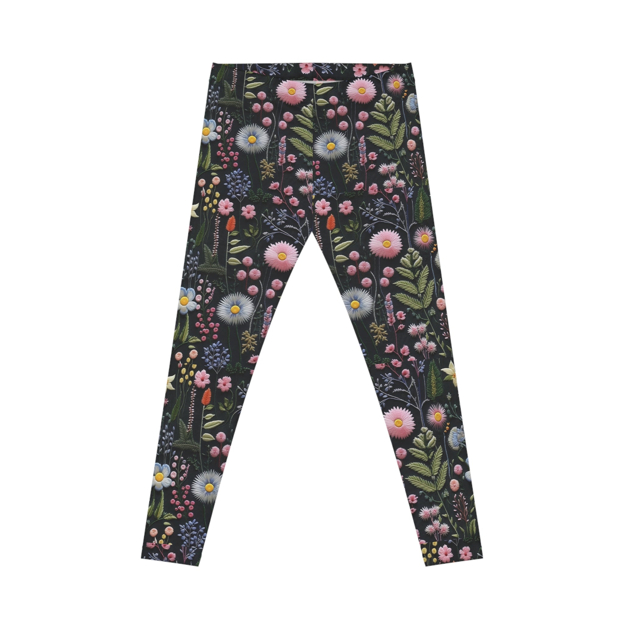 Floral Garden Leggings — Dark Botanical All-Over-Print Women's Leggings
