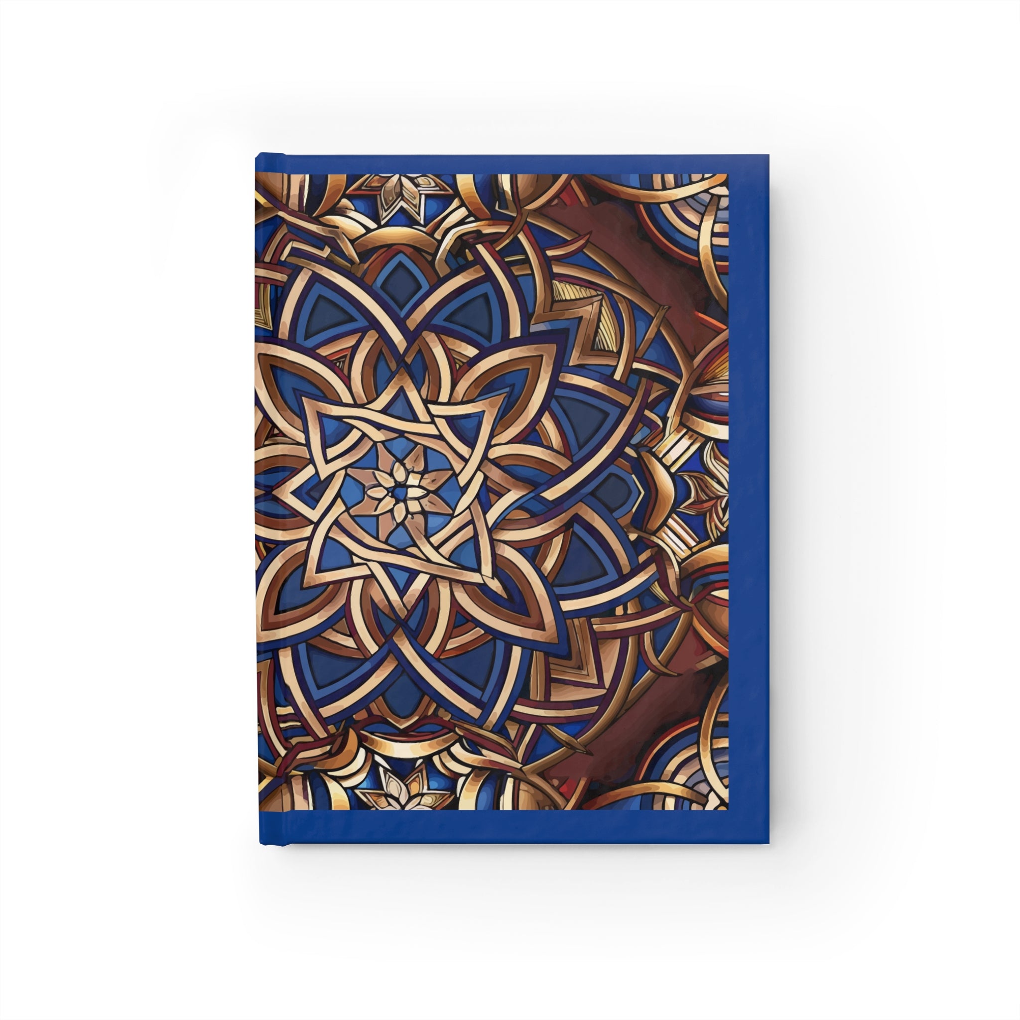 Celtic Knot Pattern Hardcover Journal — Blue & Gold Celtic Knot Notebook