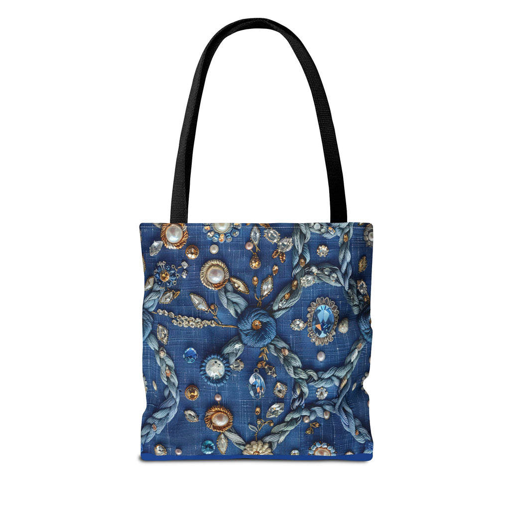 Bohemian Embellished Pattern Tote Bag | Ornate Pearl & Gem Print
