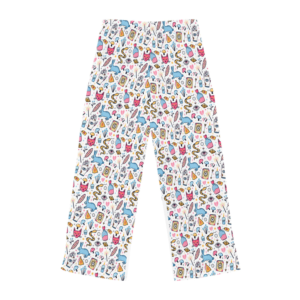 Bunny Magic Women’s Pajama Pants — Cute Cozy All-Over Print Sleep Lounge Pants (Whimsical Doodle Pattern)