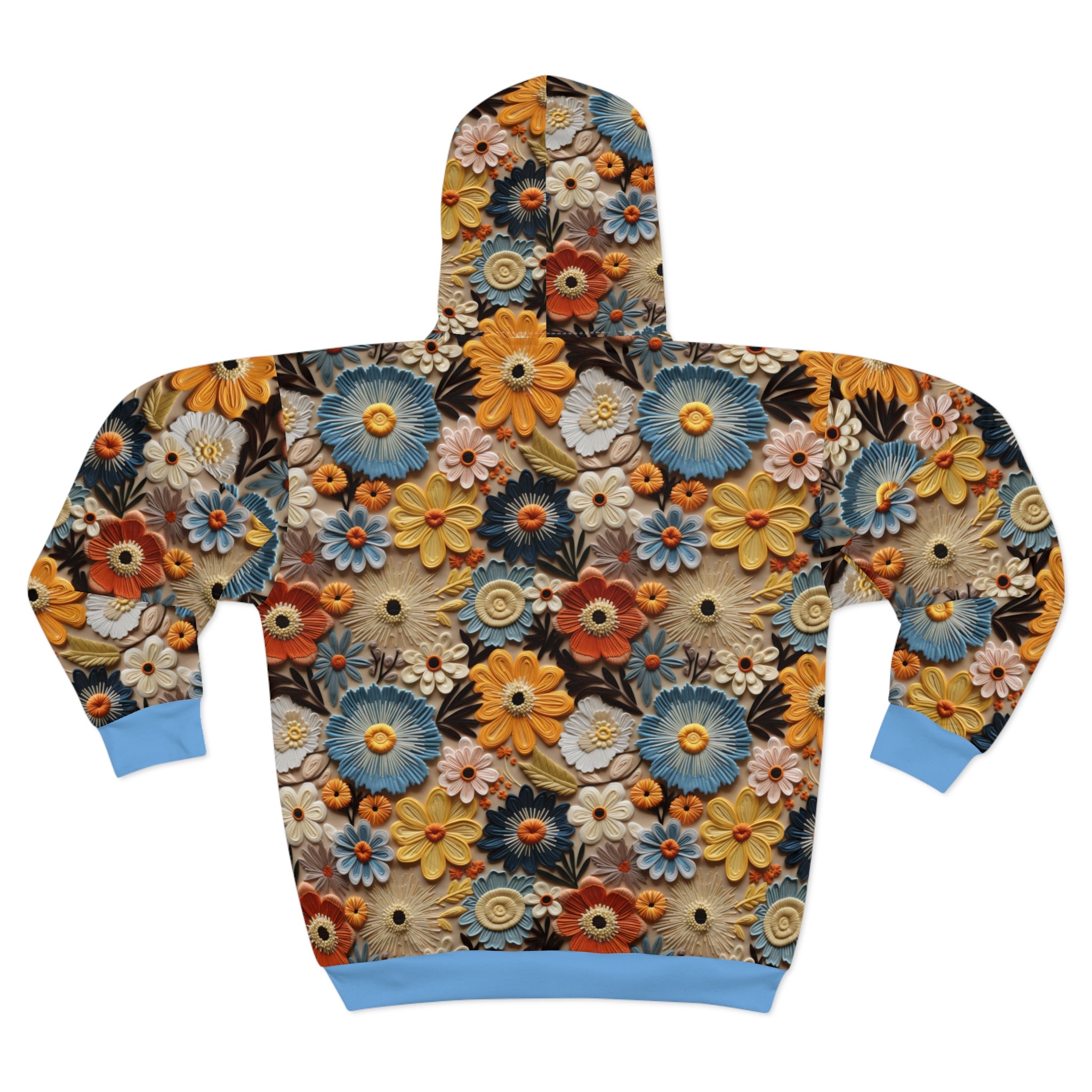 Floral hoodies on a white background.