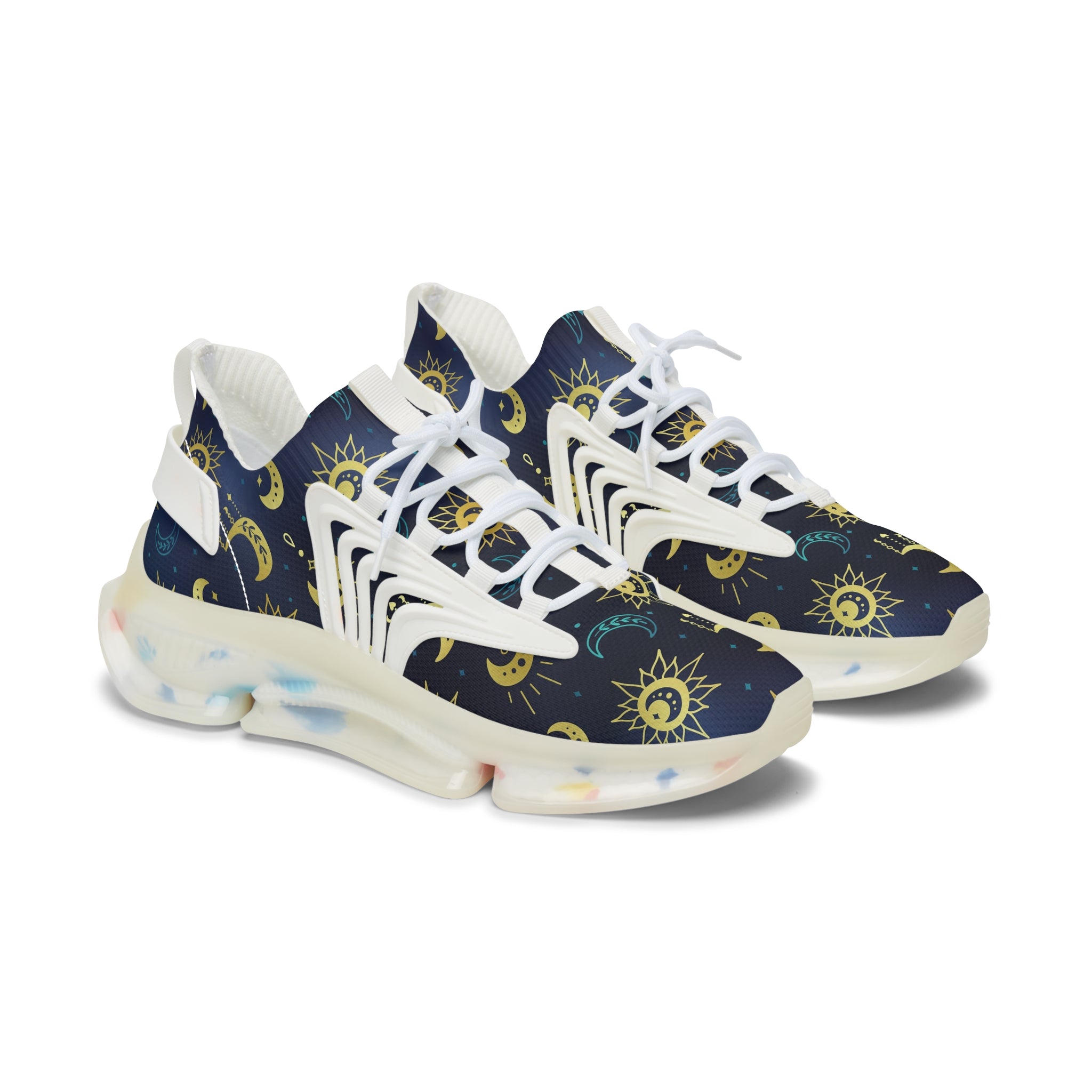 mesh sneakers with celestial print