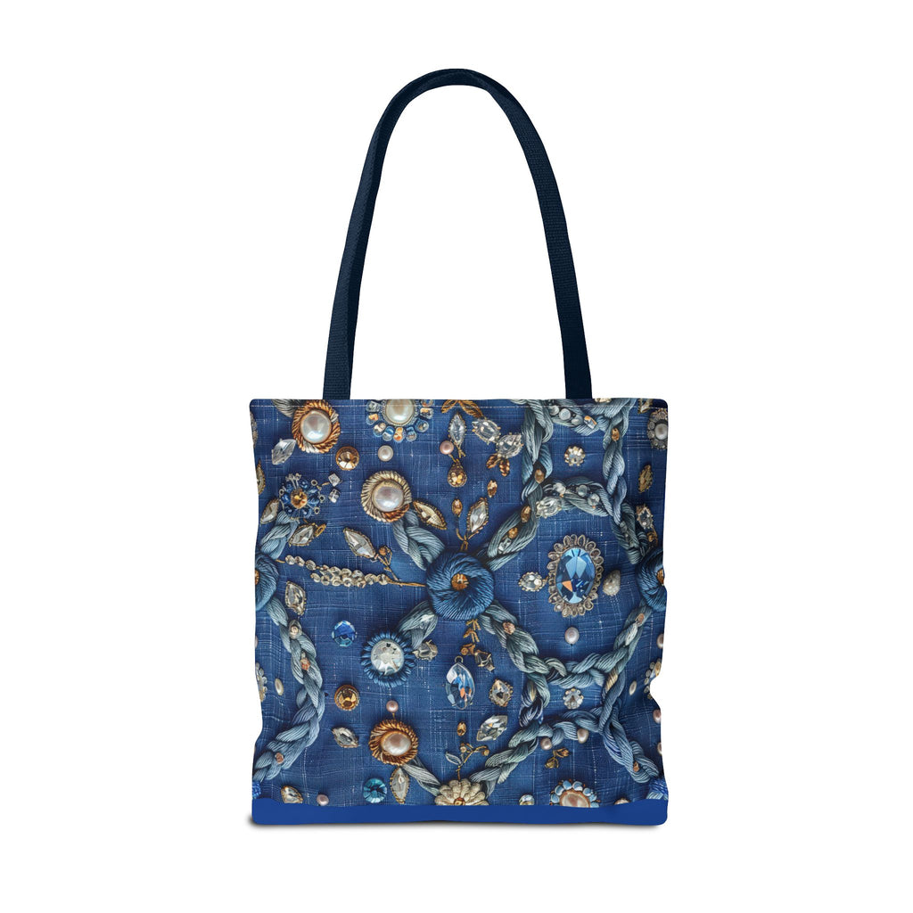 Bohemian Embellished Pattern Tote Bag | Ornate Pearl & Gem Print
