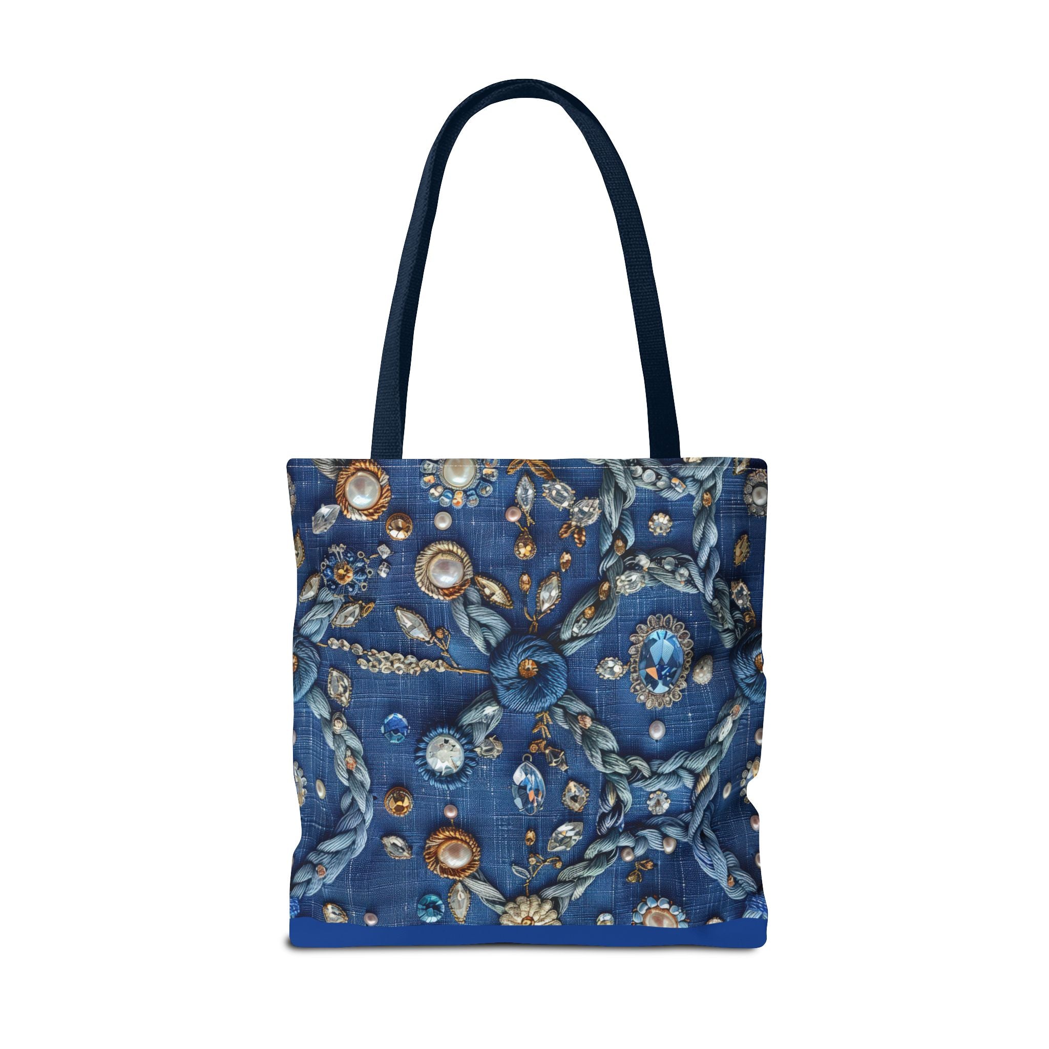 Bohemian Embellished Pattern Tote Bag | Ornate Pearl & Gem Print