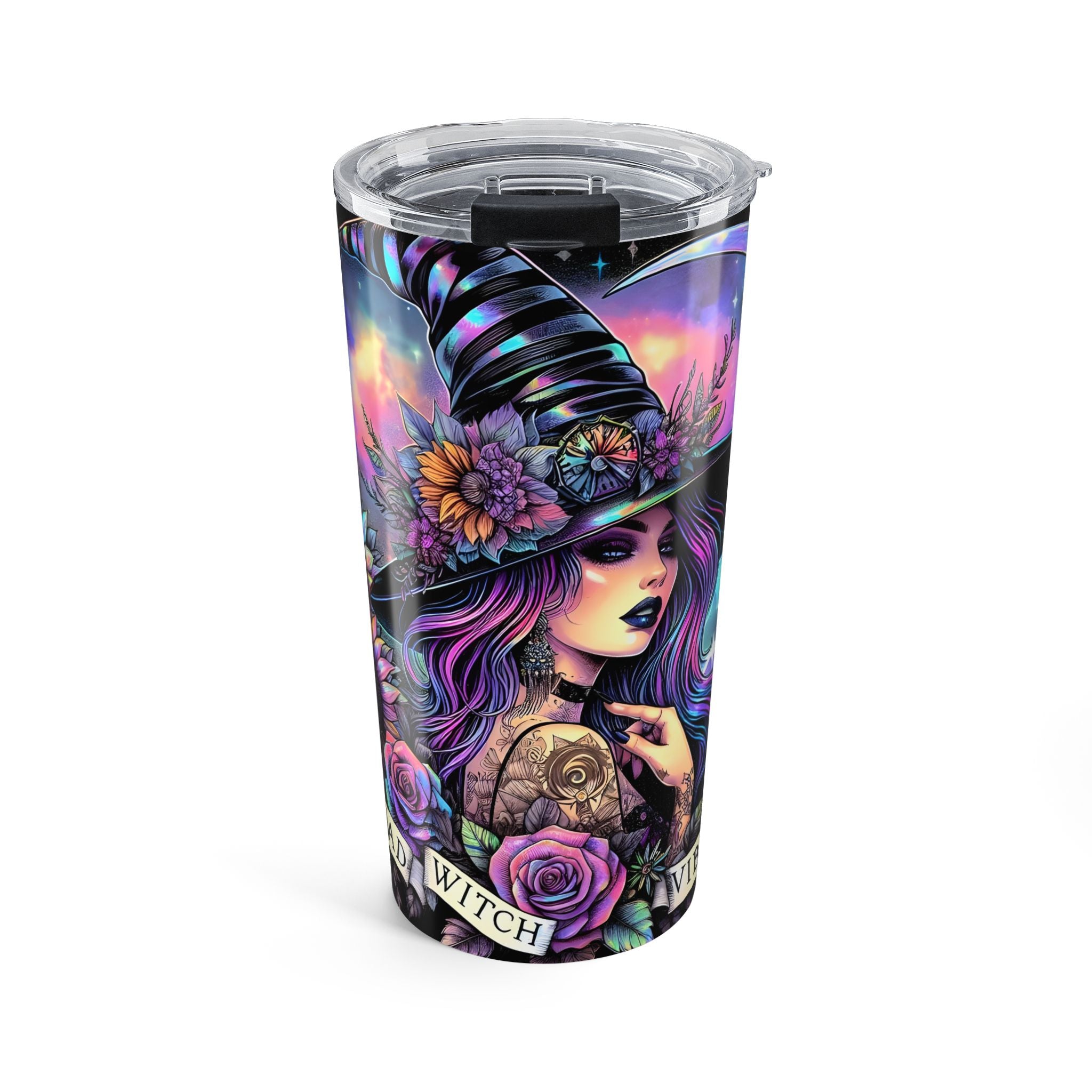 Bad Witch Vibes 20oz Tumbler — Colorful Witch Magic Travel Mug