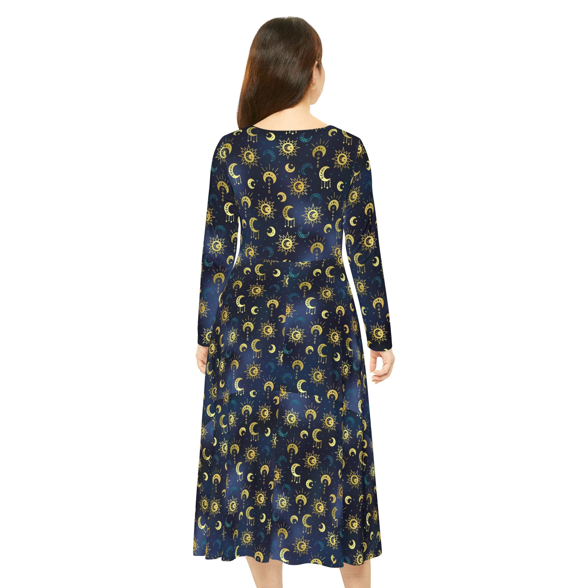 Back of model in dress