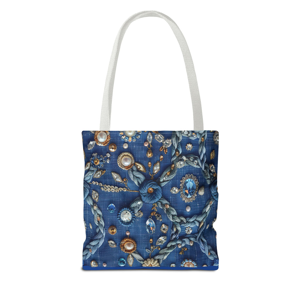 Bohemian Embellished Pattern Tote Bag | Ornate Pearl & Gem Print
