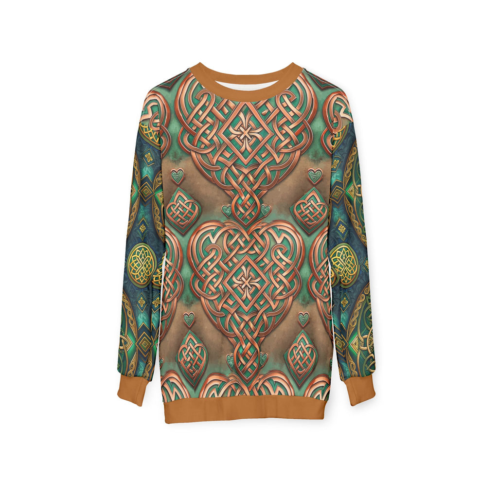 Sweatshirt with Celtic knot design on a white background