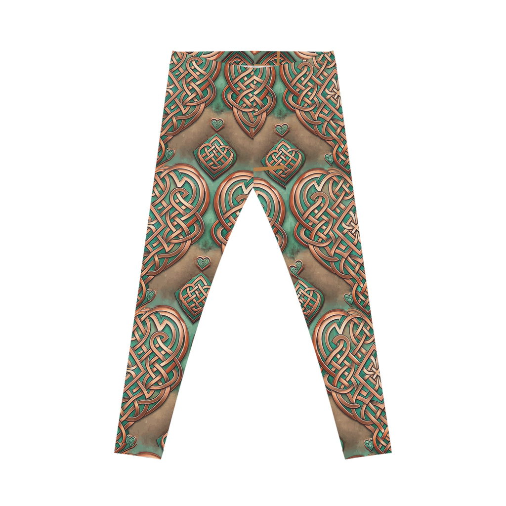 Leggings with Celtic knot pattern on a white background