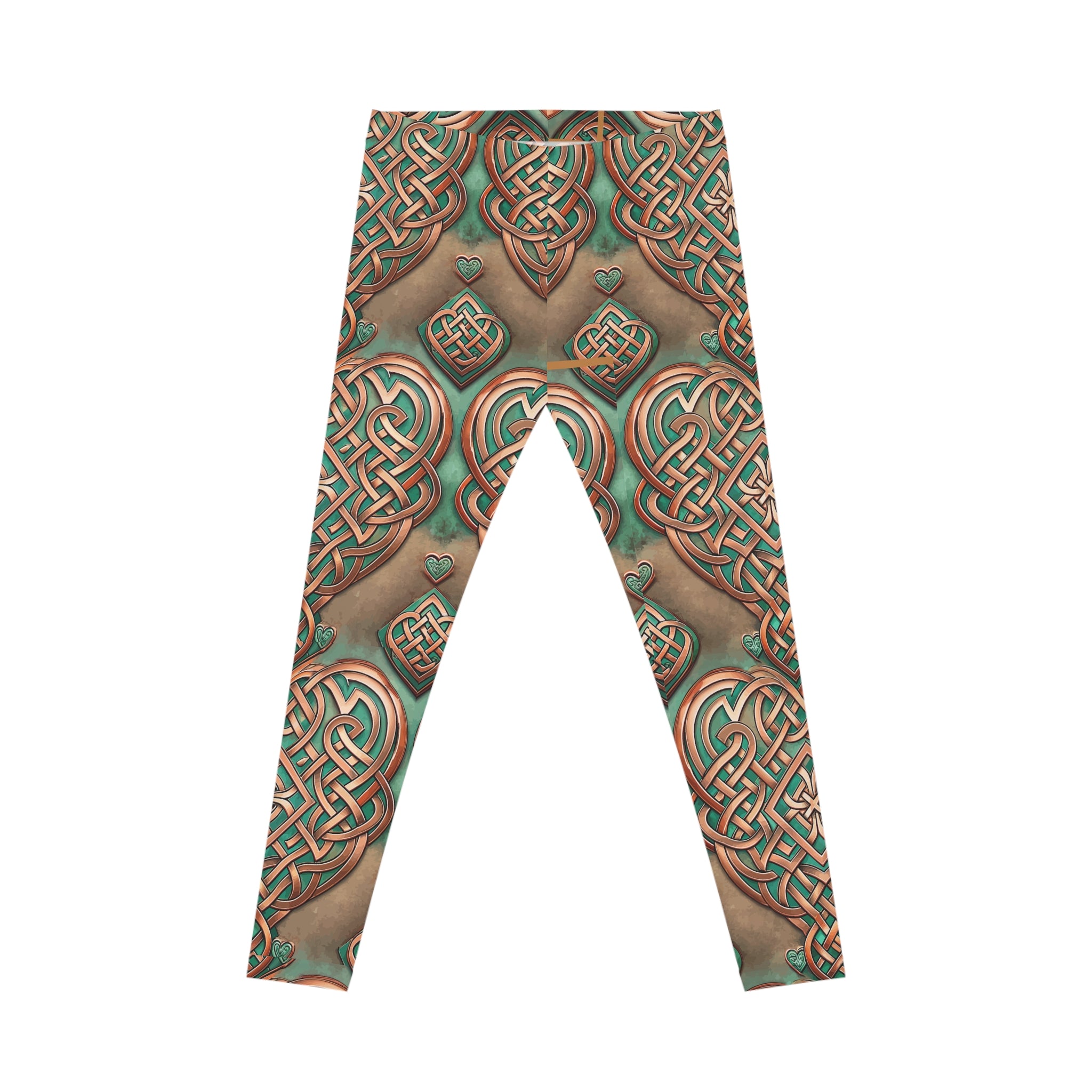 Leggings with Celtic knot pattern on a white background