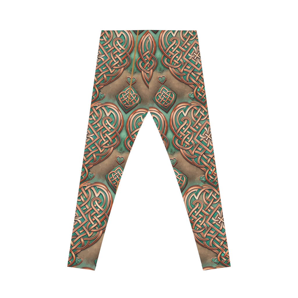Leggings with Celtic knot pattern on a white background