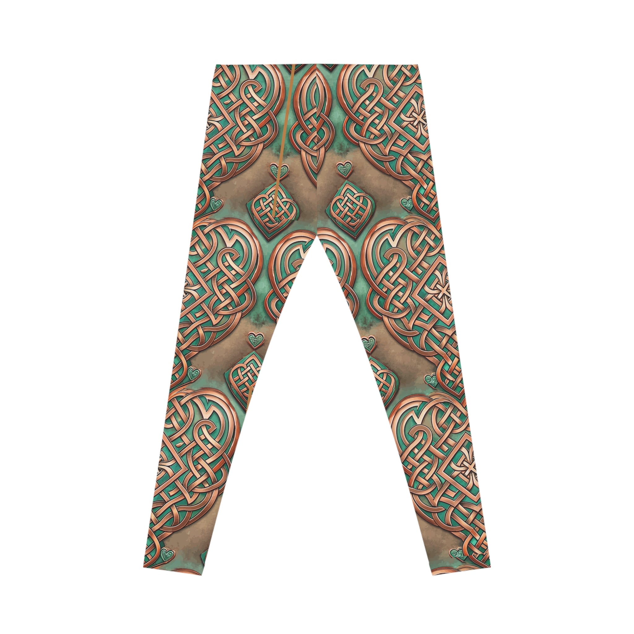 Leggings with Celtic knot pattern on a white background