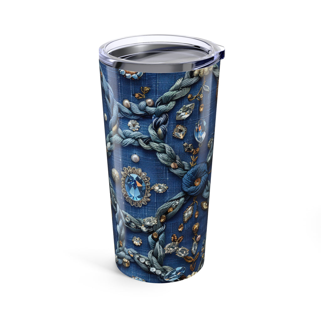 20oz Blue Jewel-Embellished Tumbler