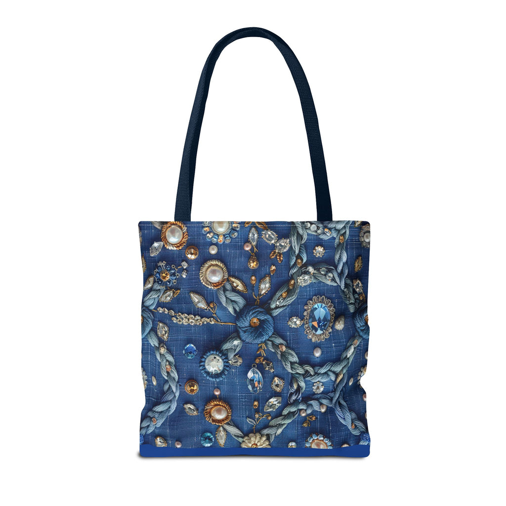 Bohemian Embellished Pattern Tote Bag | Ornate Pearl & Gem Print