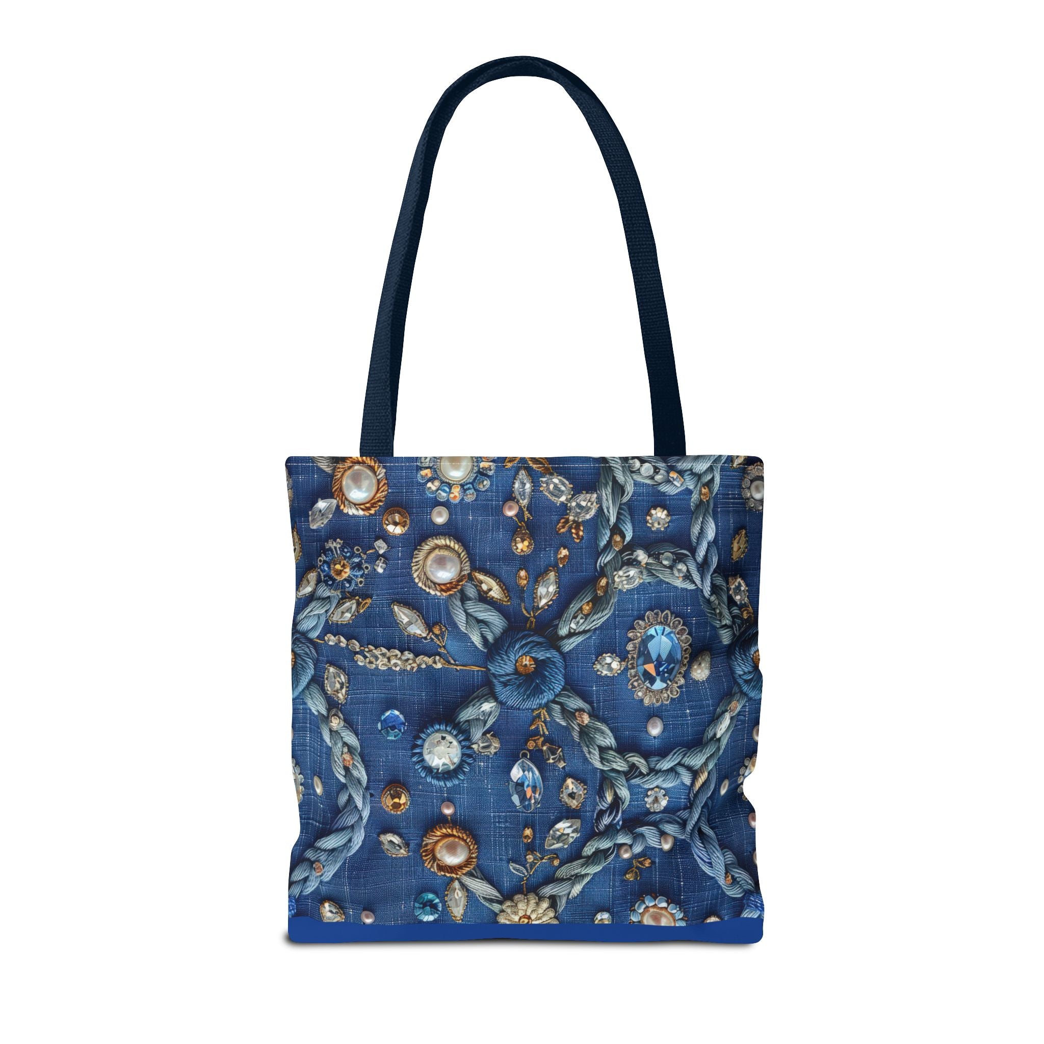 Bohemian Embellished Pattern Tote Bag | Ornate Pearl & Gem Print