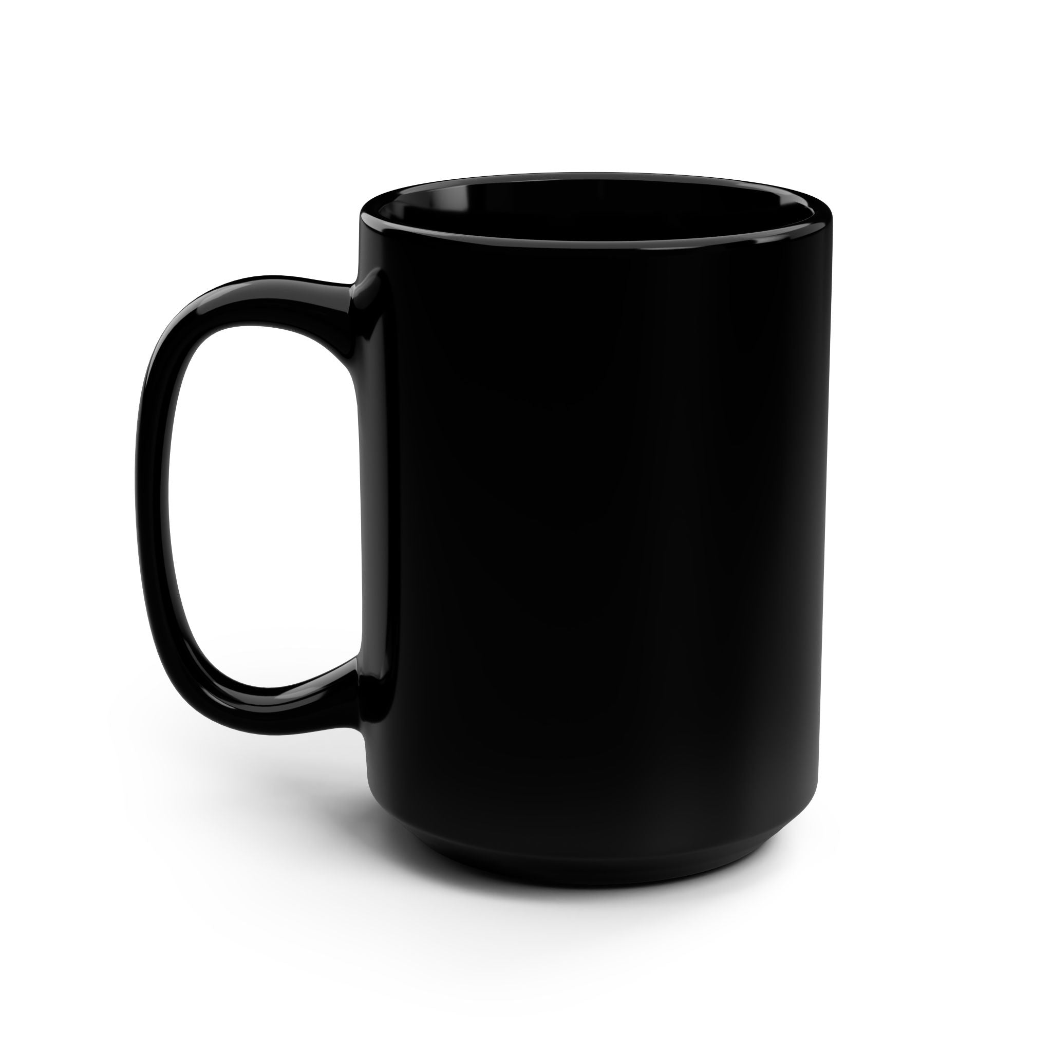Black mug with handle