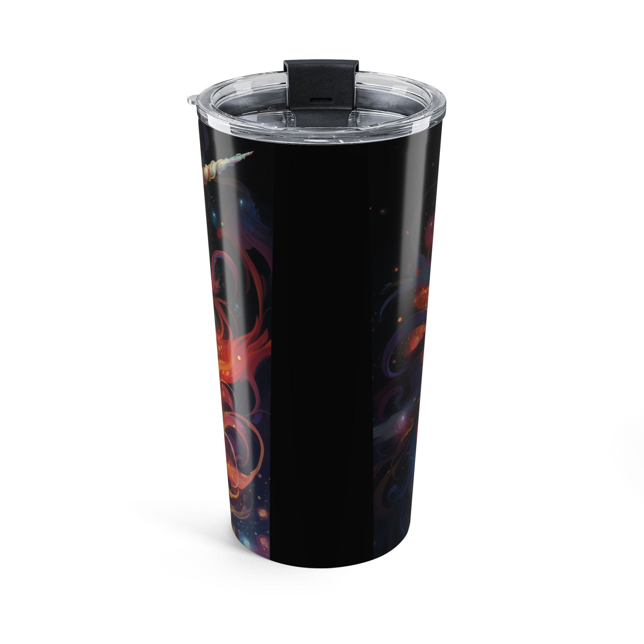 Colorful tumbler with a unicorn design 