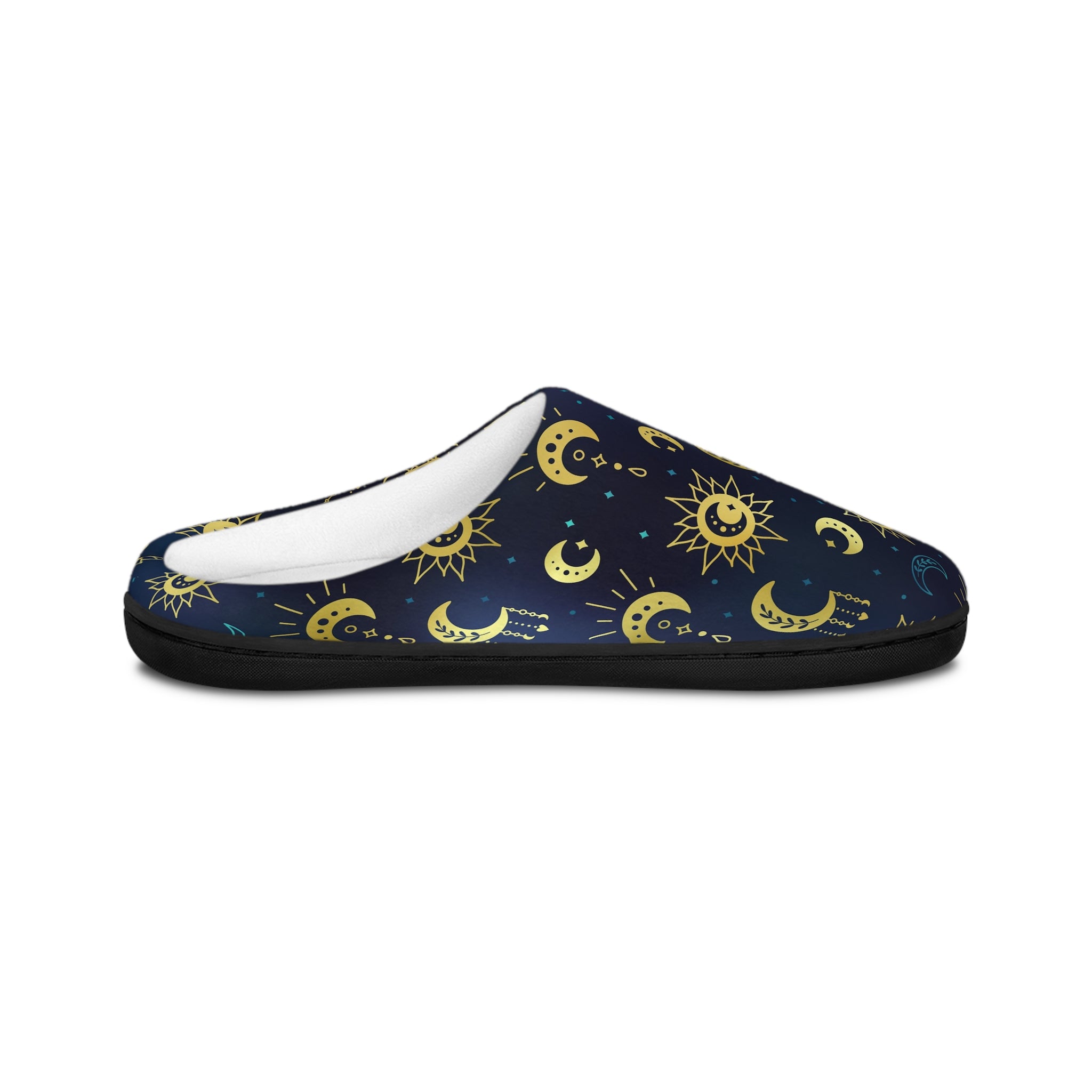 Bohemian Moon Women's Indoor Slippers — Cozy Night Sky Pattern