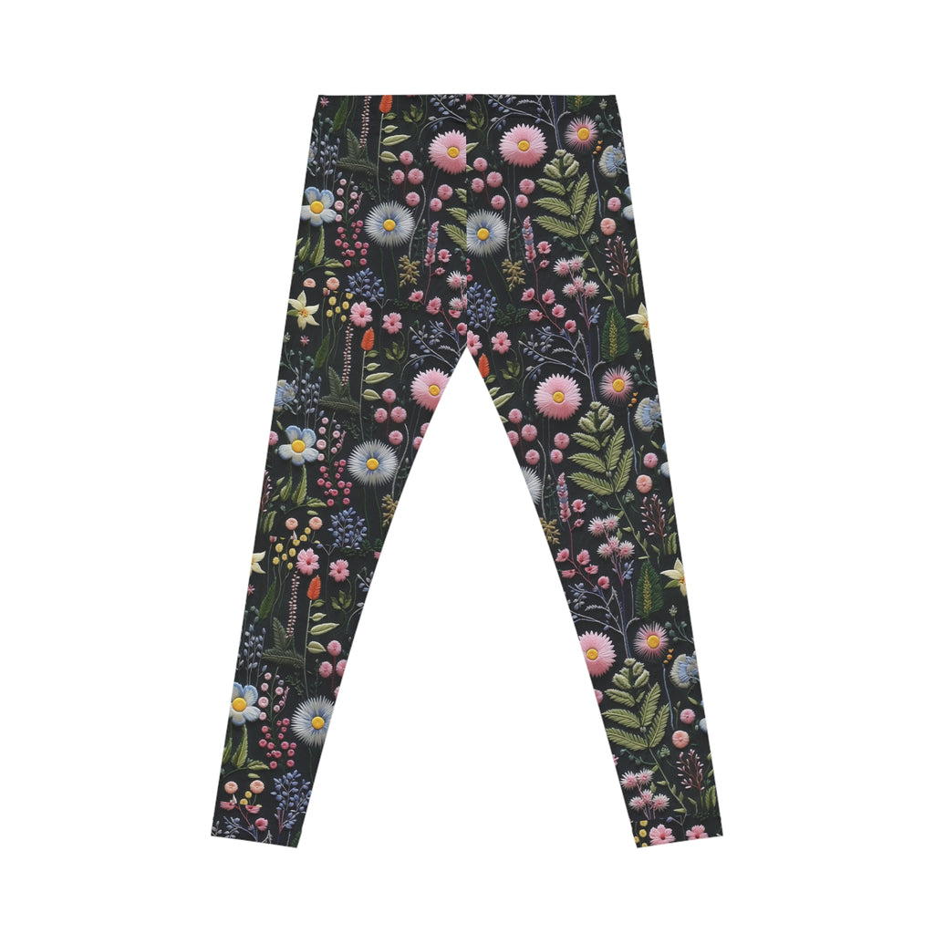 Leggings with floral pattern on a white background