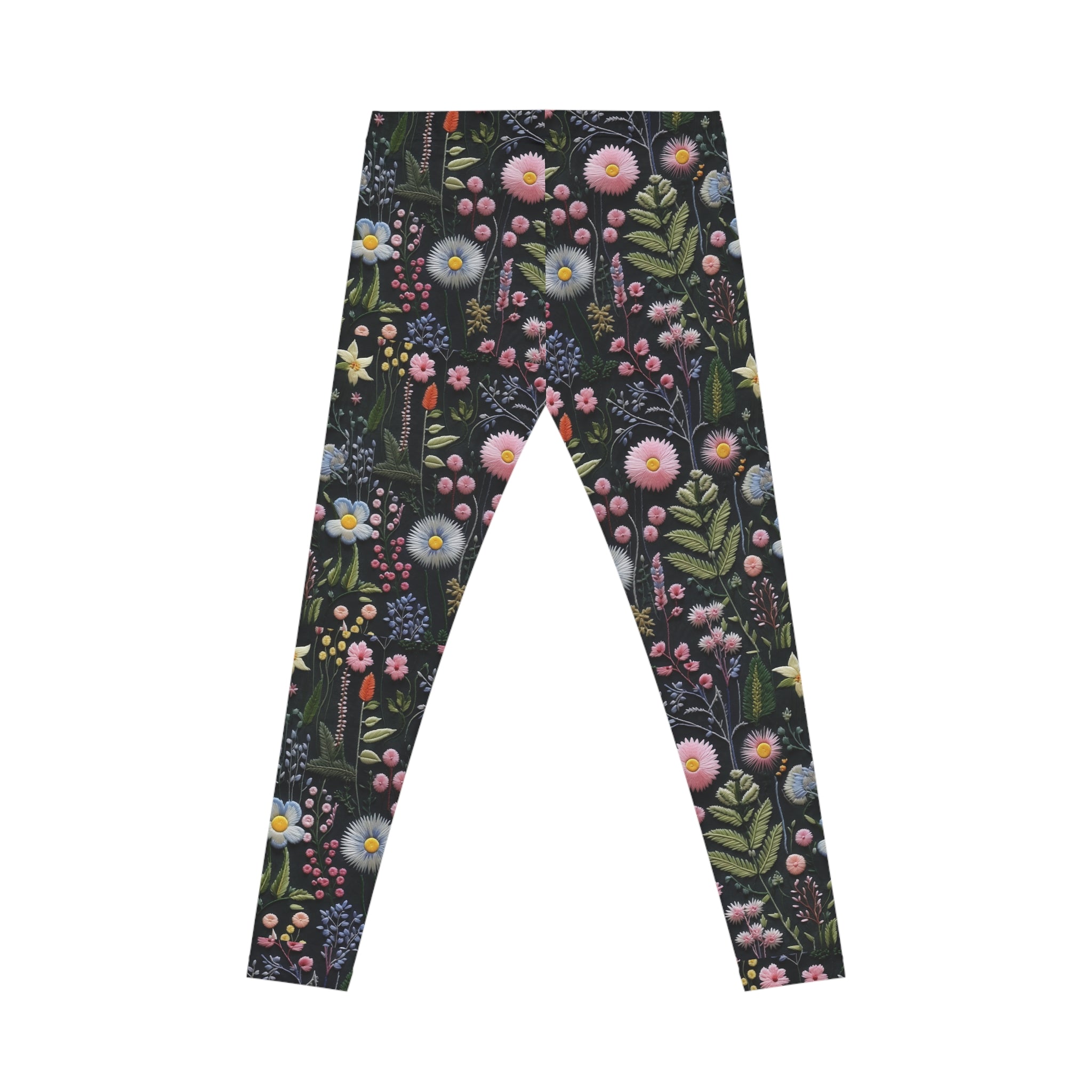 Leggings with floral pattern on a white background
