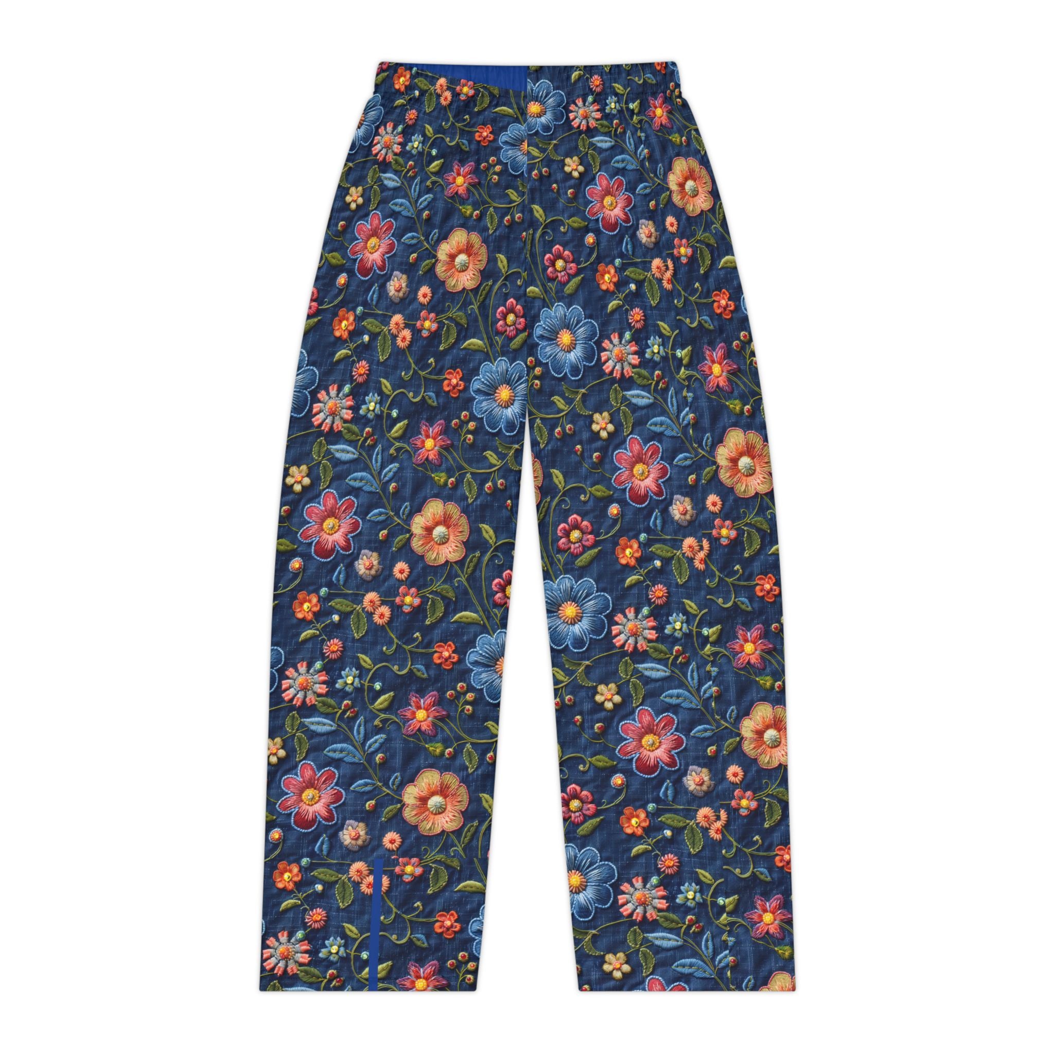 Floral-patterned pants on a white background
