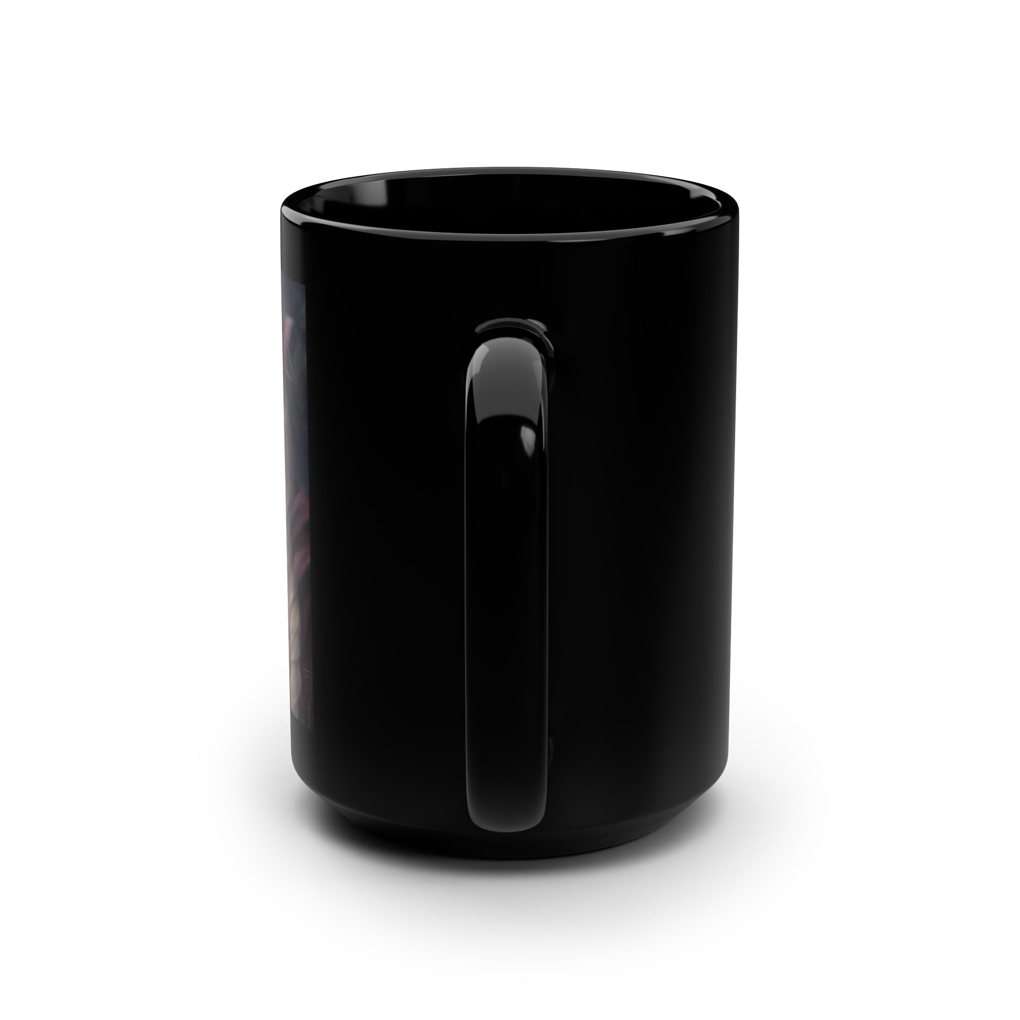 Black mug with handle