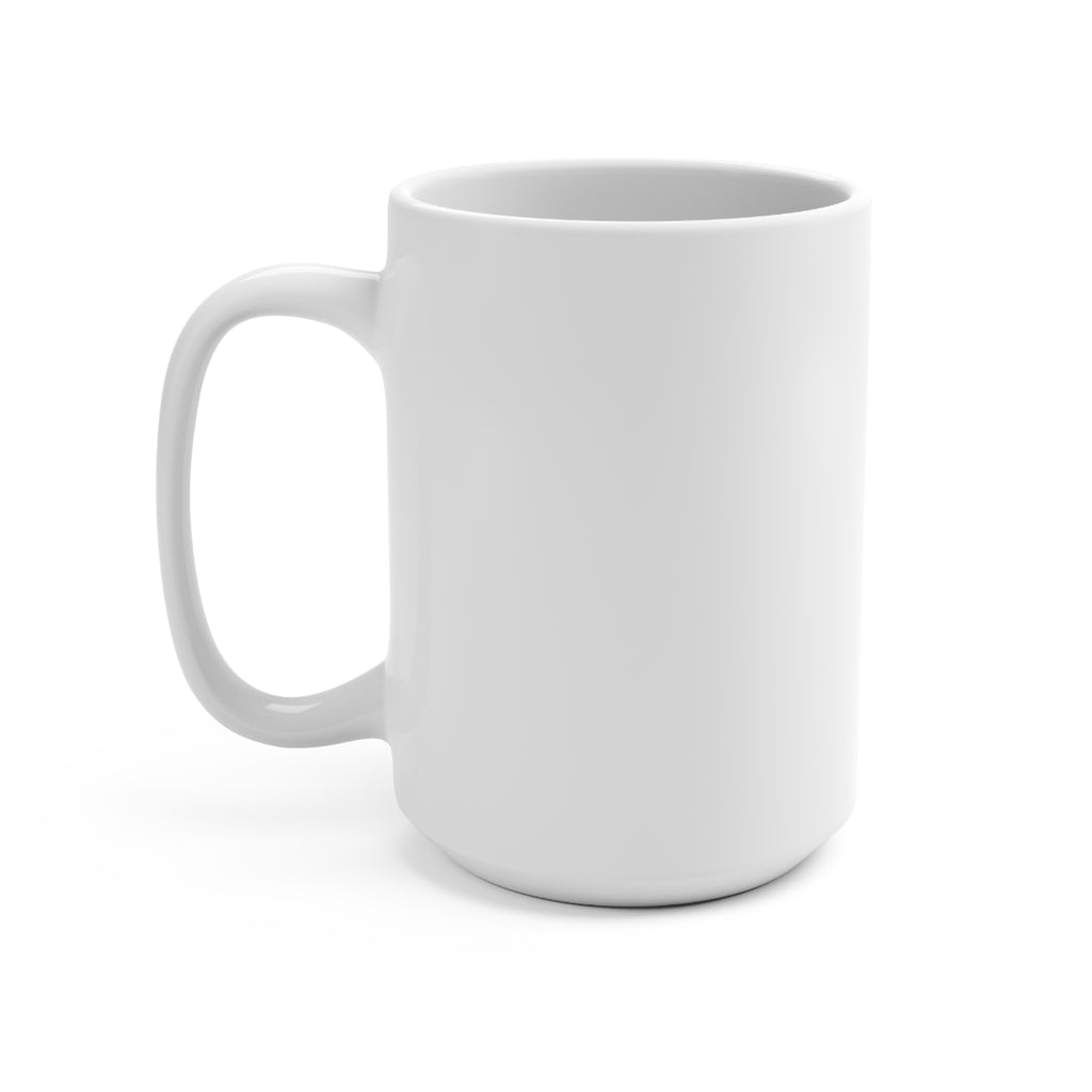 White ceramic mug on a white background