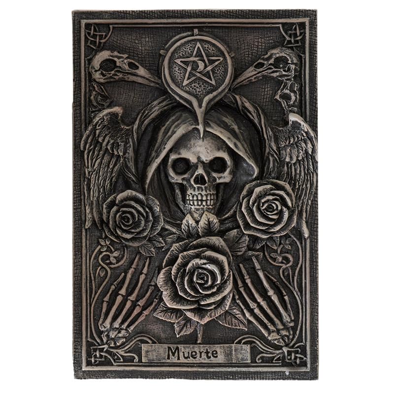 Pacific Giftware Muerte Tarot Box with Grim Reaper and Gothic Rose Design Perfect Home Decor for Tarot Cards Jewelry or Keepsake Storage 5" Long
