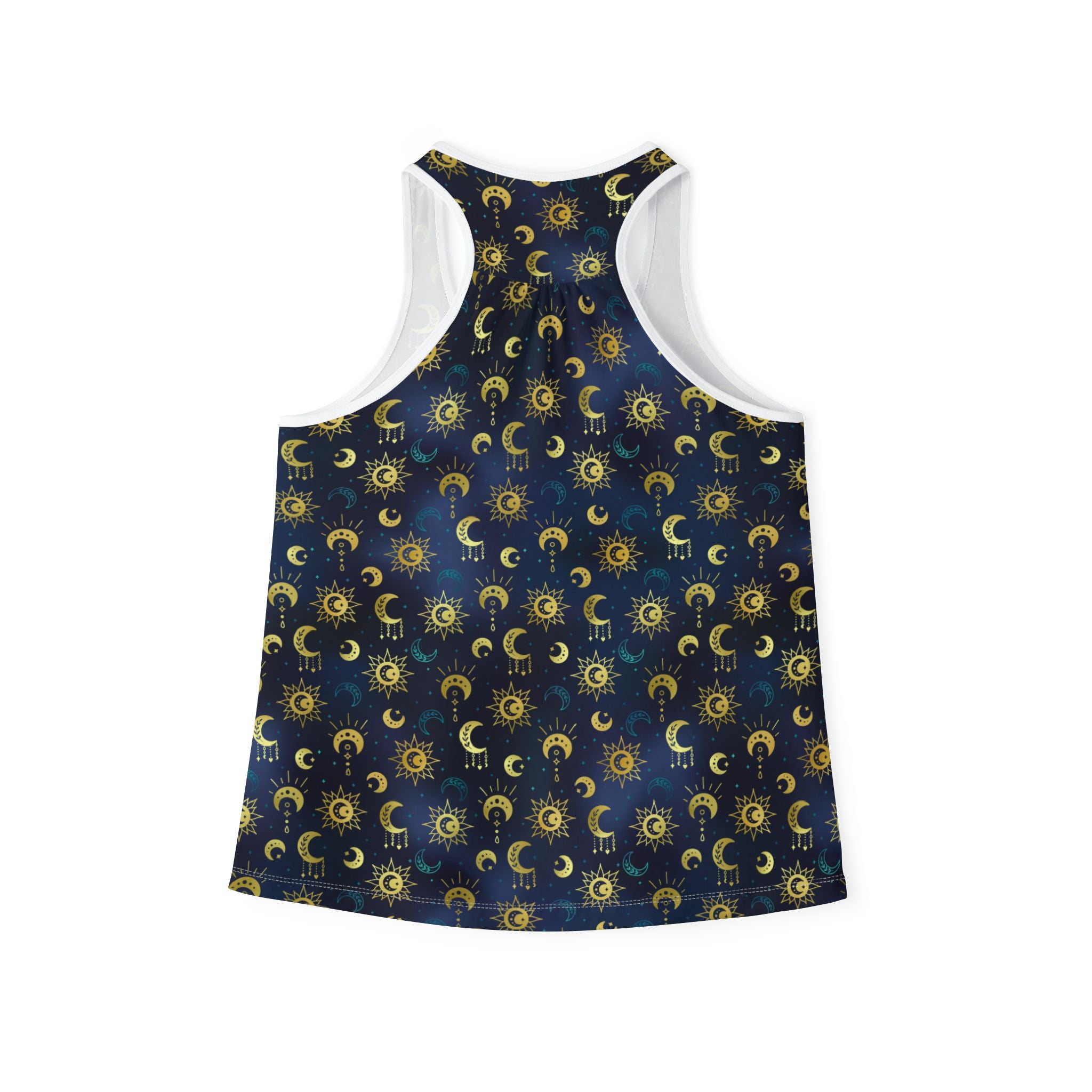 Back of Tank top in celestial pattern