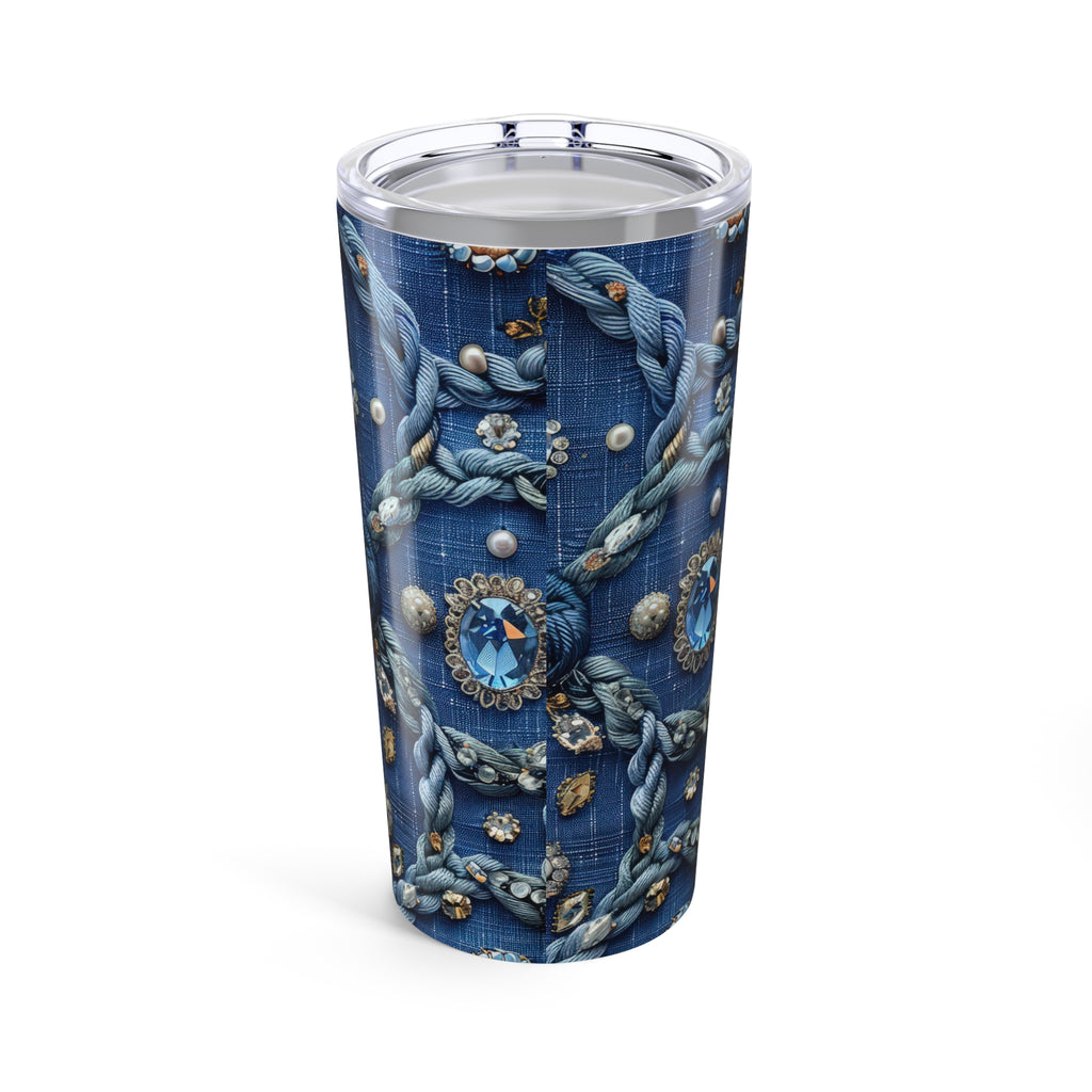 20oz Blue Jewel-Embellished Tumbler
