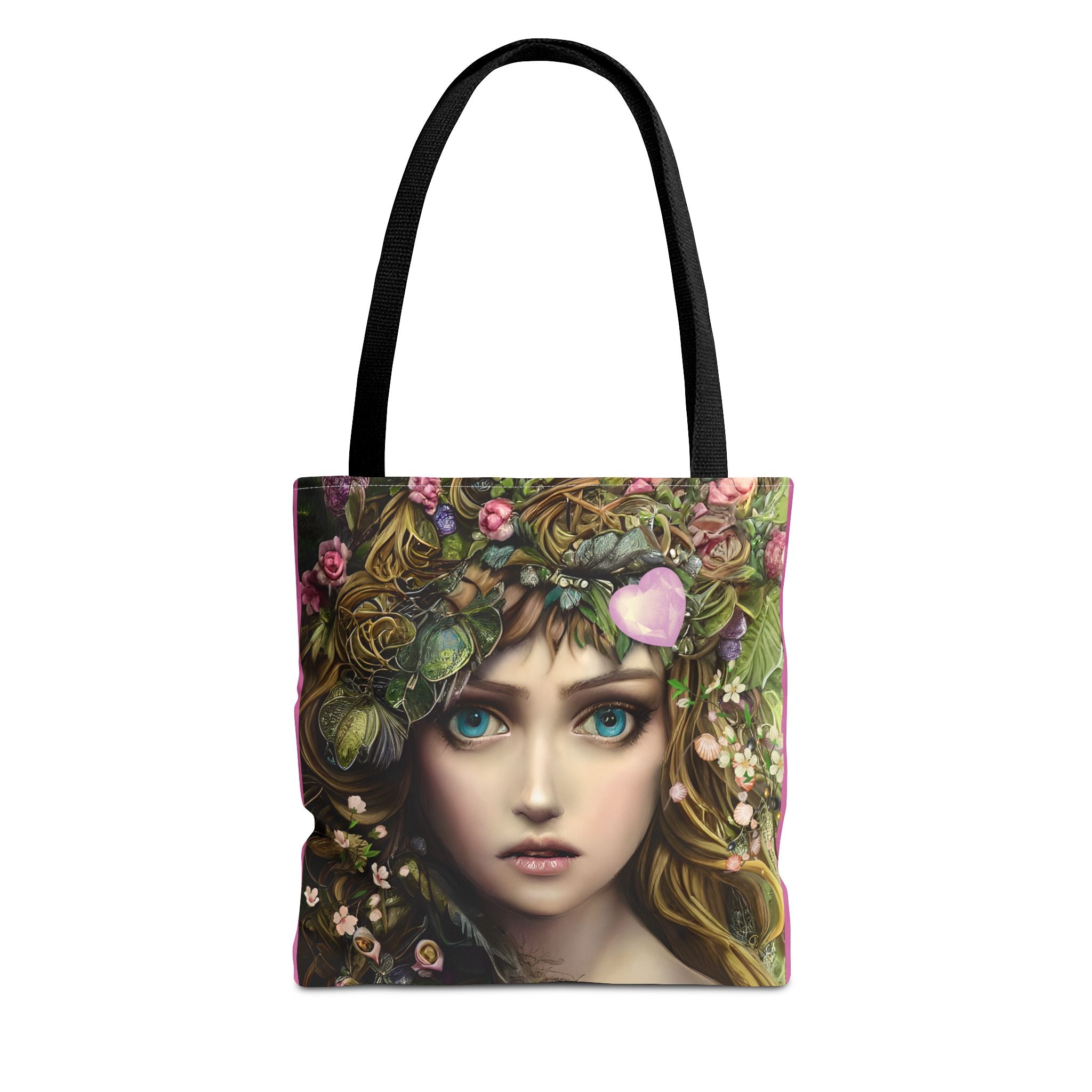 Enchanted Forest Fae Tote Bag — Ethereal Woman Portrait All-Over Print
