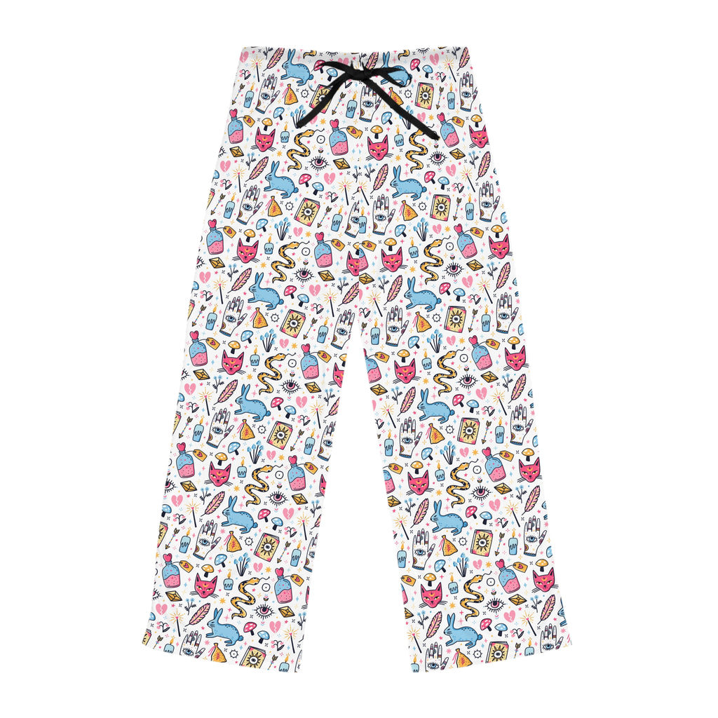 Bunny Magic Women’s Pajama Pants — Cute Cozy All-Over Print Sleep Lounge Pants (Whimsical Doodle Pattern)