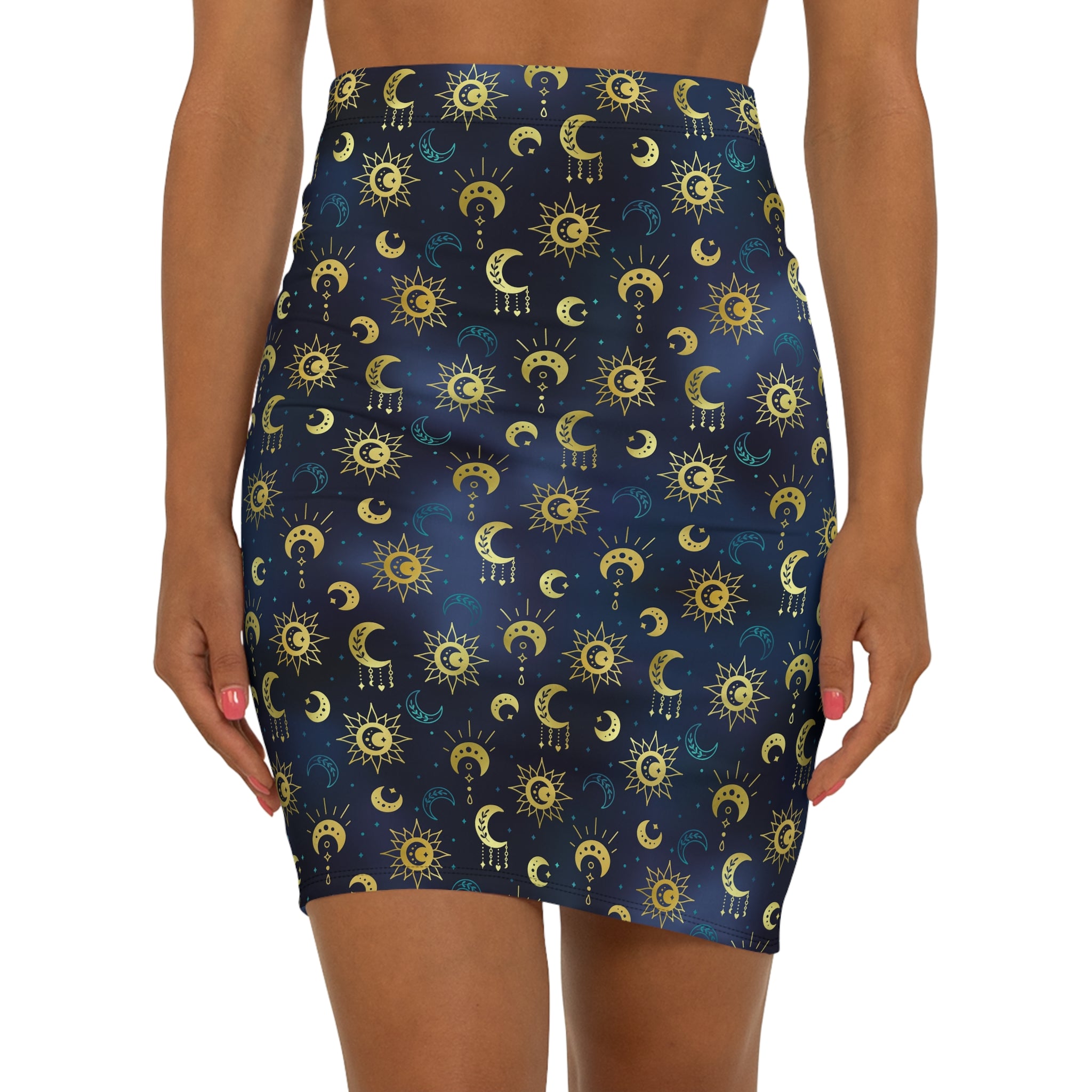 Pencil skirt in celestial pattern.