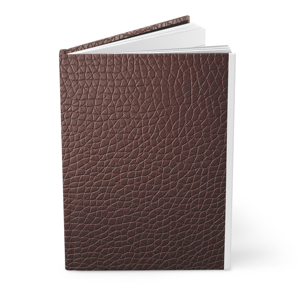 Brown textured notebook on a white background
